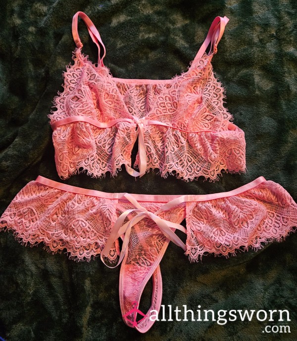 Pink Lingerie Set Worn