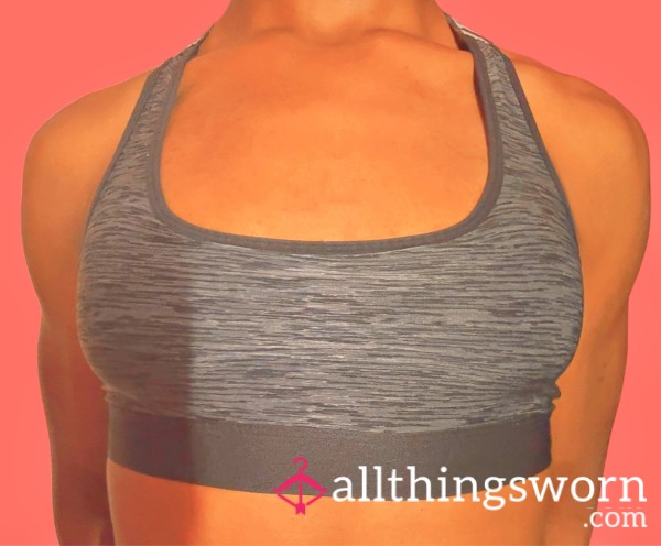 Pink Locker Essential — Grey Patterned Sports Bra