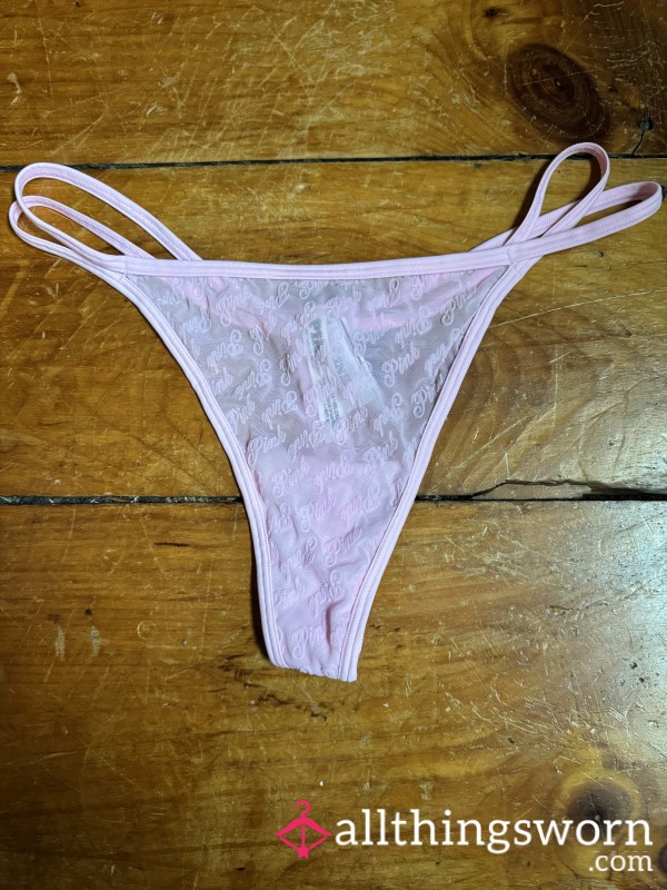 🩷 Pink Mesh Dbl String Side Thong, XXL, VS