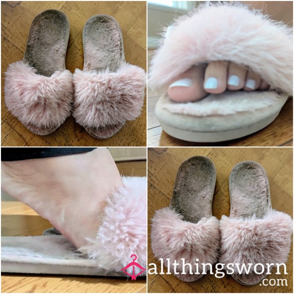 Pink Open Toe Slippers