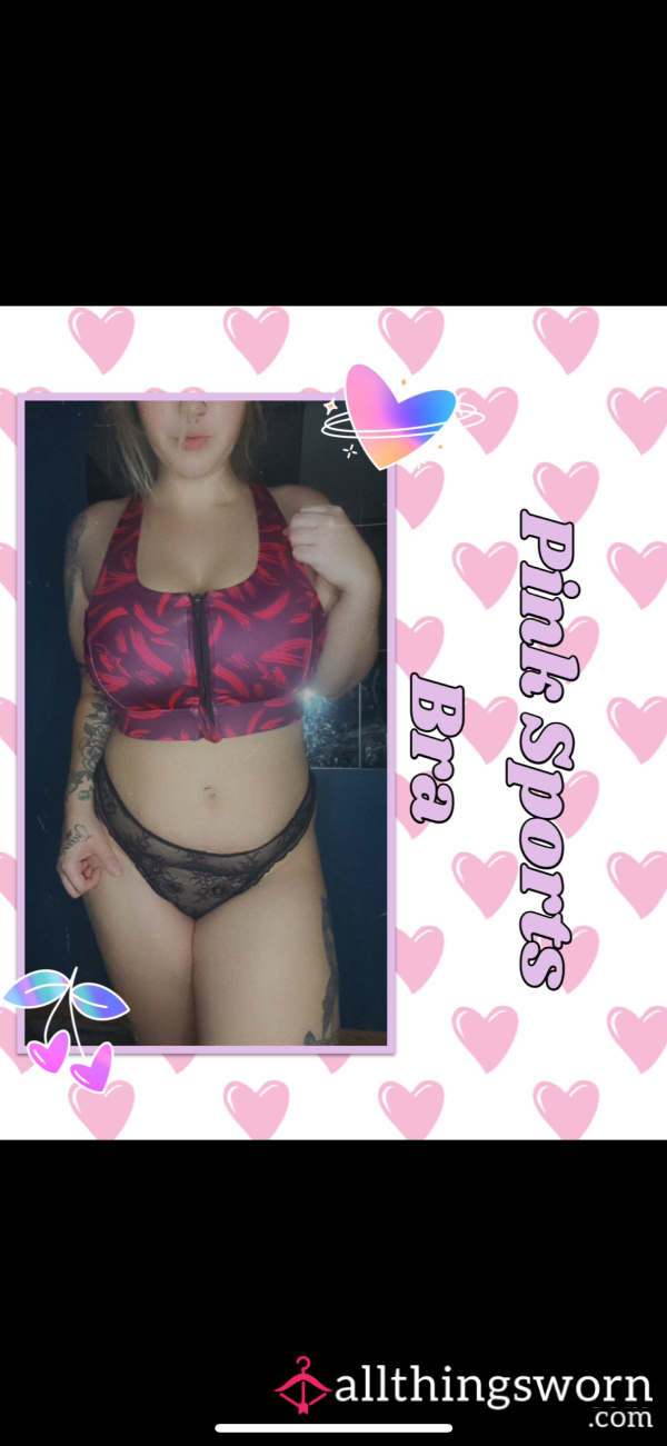 Pink Padded Sports Bra
