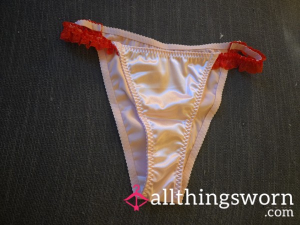 Pink Panties With Red Lacw Extra Large