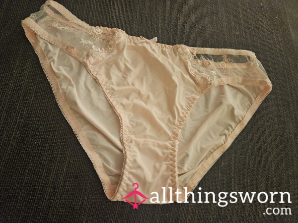 Pink Panties With White Lace Size Extra Large