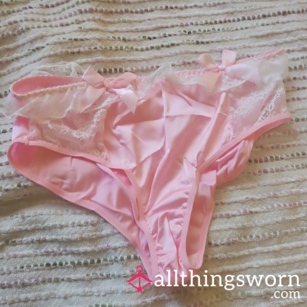 Pink Panties With White Lace