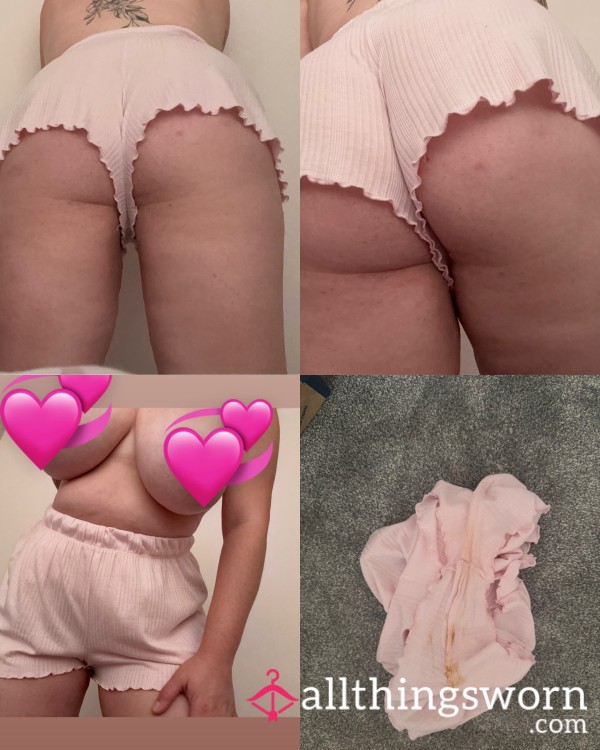 Pink PJ Shorts With 🍫 Stains