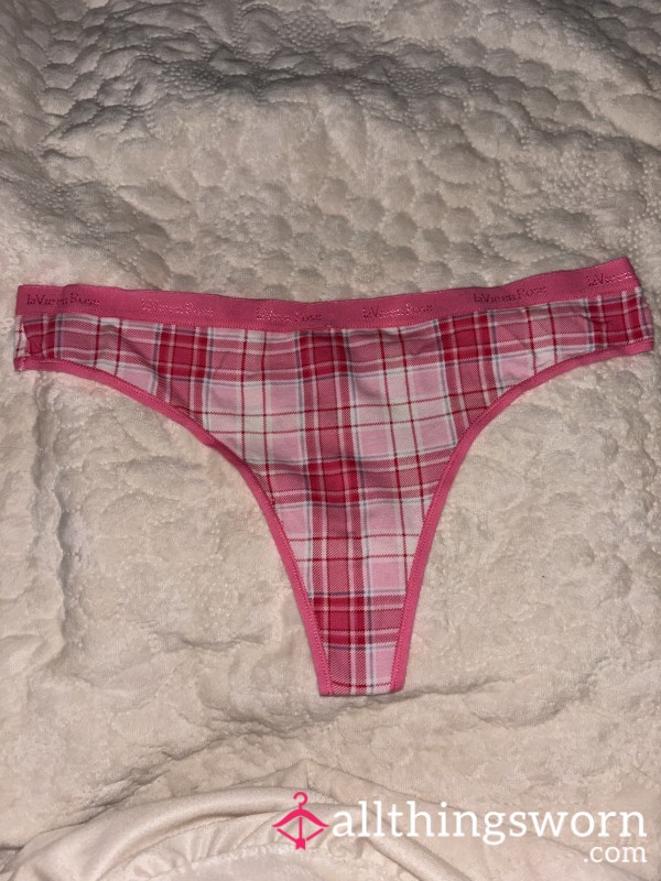 Pink Plaid Thong