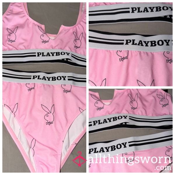 Pink Playboy Underwear Set 🌸 Includes 24 Hour Wear 🖤✨