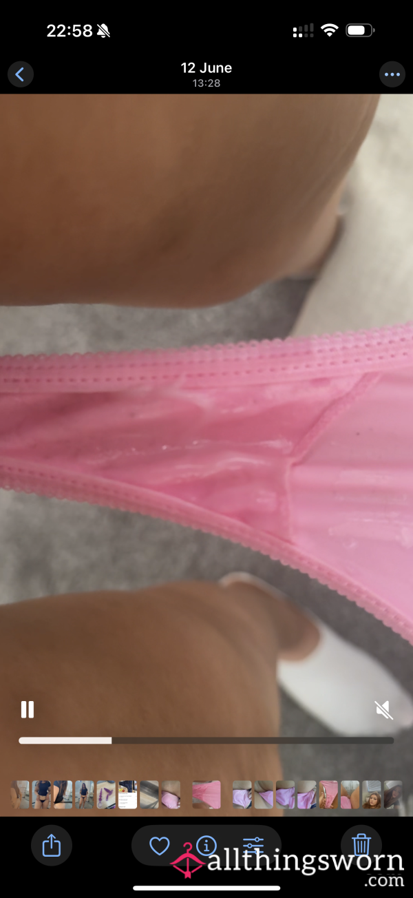 Pink Played In Thong 💦