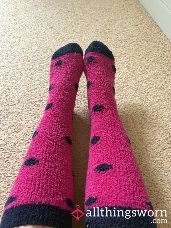 Pink Polka Dot Soft Socks