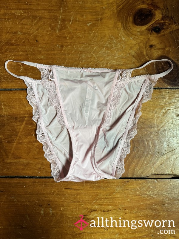 🩷 Pink Poly/elastane String Side Bikinis, XL, VS