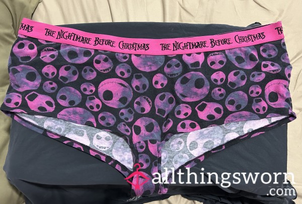 ~PINK & PURPLE JACK SKELLINGTON COTTON BOYSHORT PANTY~