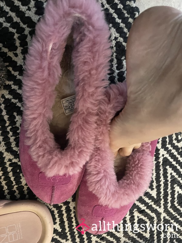 Pink Purple Slippers Well Worn Ugg Brand