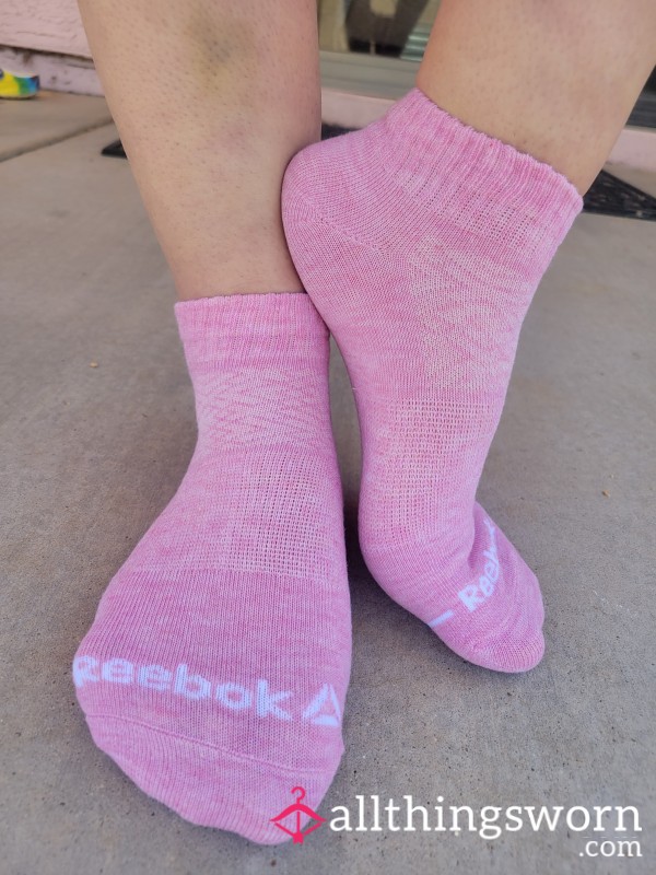 Pink Reebok Socks- Sweet, Sa**y. And Scented Just Right