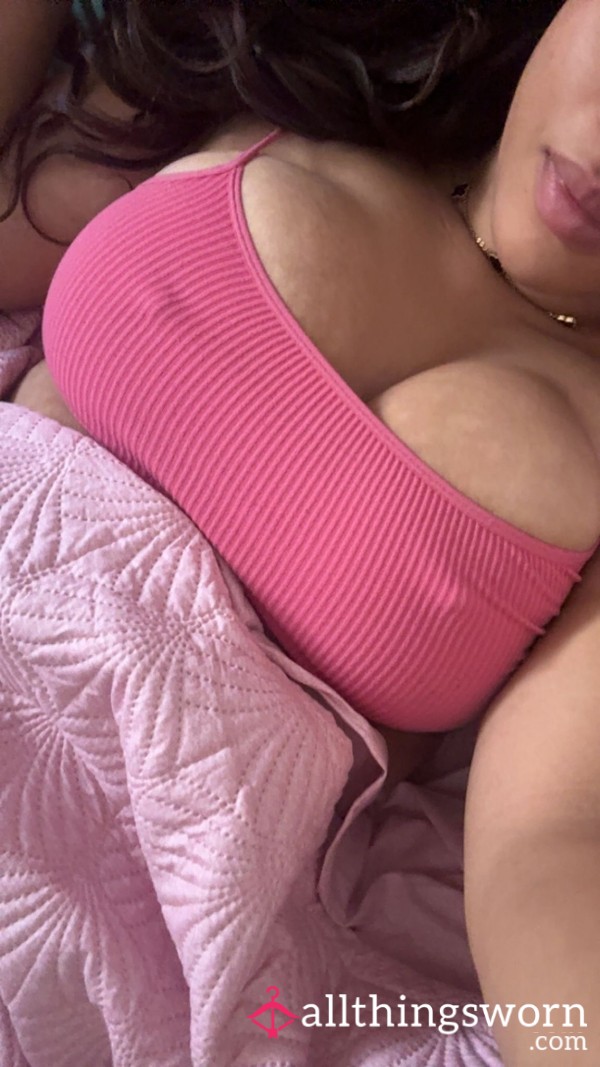 Sweaty Pink Ribbed Bralette