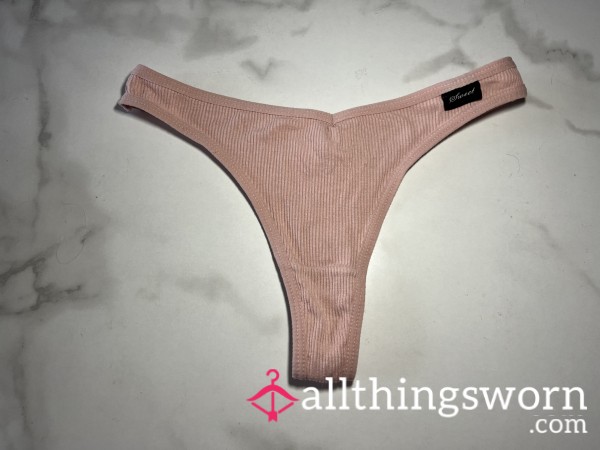 Pink Ribbed Panty With “Sweet” Tag (XS)