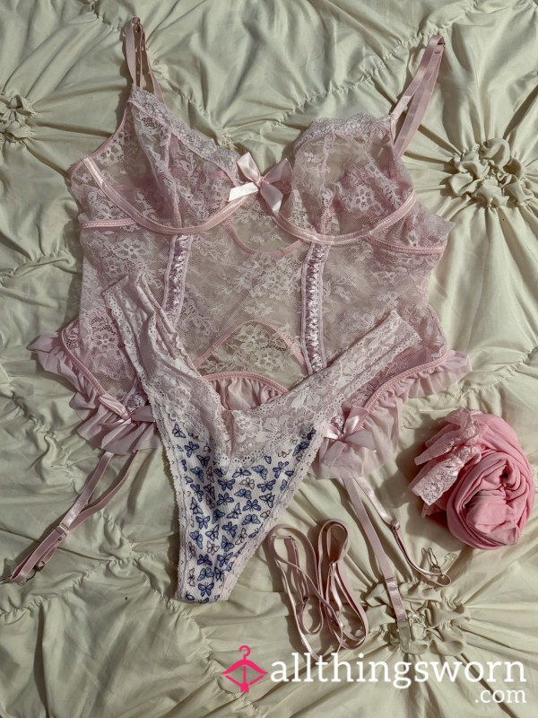 Pink Ruffle Lingerie Set