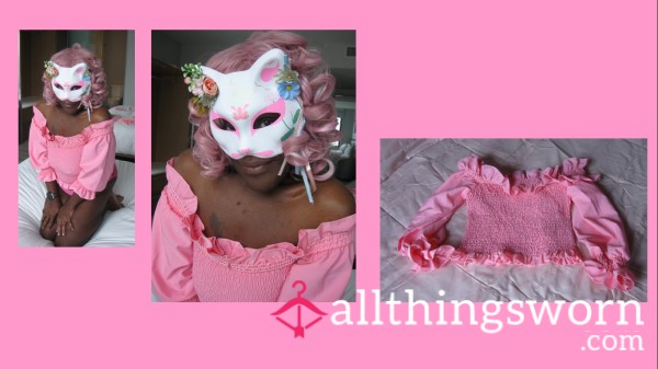 Pink Ruffle Top #1 - Super S**y Off The Shoulder Ruffle Top In Hot Pink!