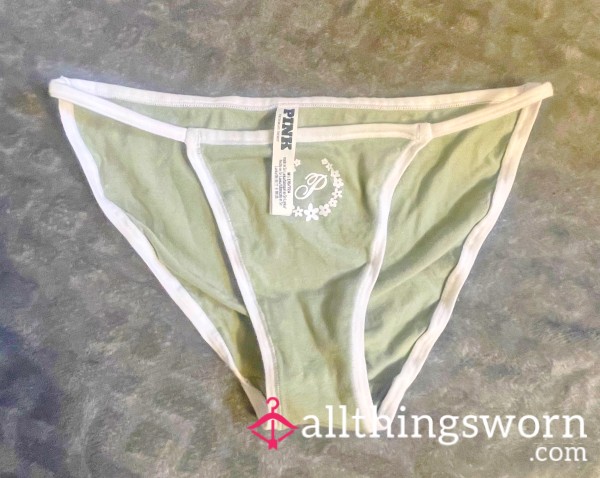 PINK Sage Green Bikini Panties