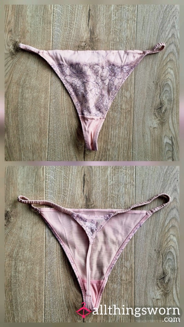 💖 Pink Satin Barely-There Thong – Soft, Shiny, & So Naughty 💖