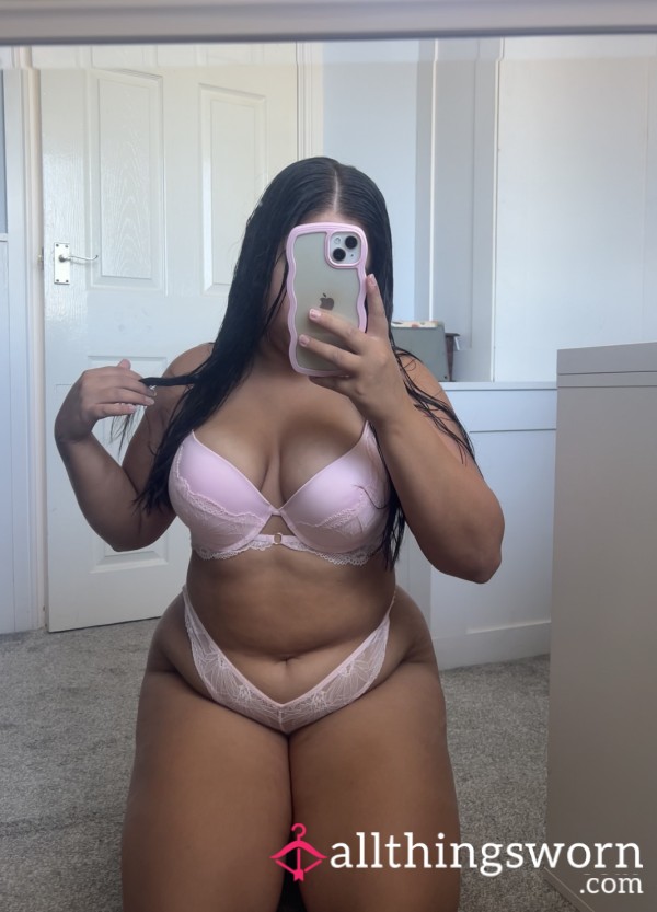Pink Satin Bra&Panties 💗