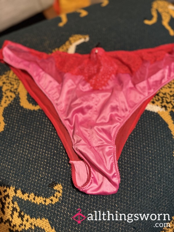 Pink Satin Front Ann Summers Full Knickers Size Uk 24