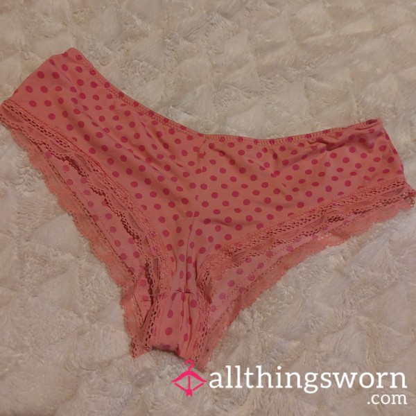 (SOLD) Pink Satin Full Panties (size M) 24 Hour Wear