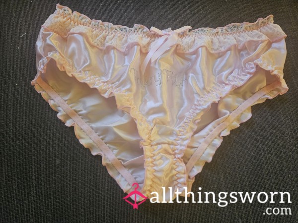 Pink Satin Like Panties With Fairy Flirt On It Xtra Large