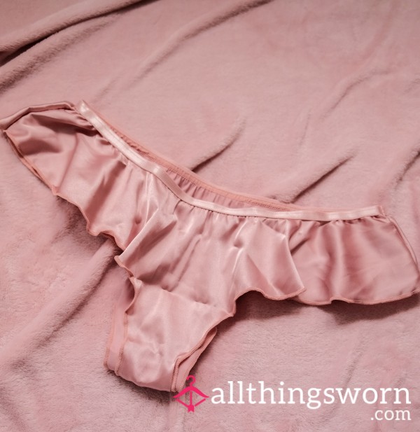 Pink Satin Panties - 48hr Wear 💕