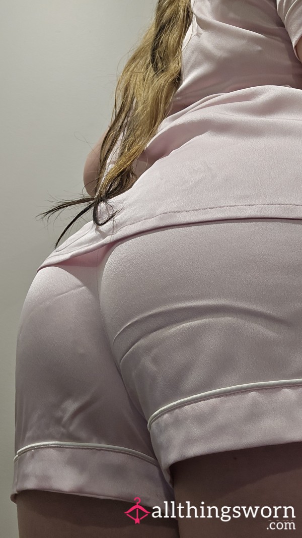 Pink Satin Pyjamas Set