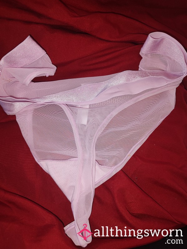 Pink See Through Thong