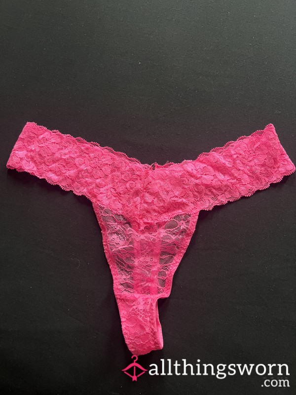 Pink S**y Lacy Thong , Very Lacy Comfy And Very Soft , Size L