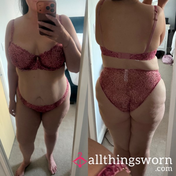 Pink Sheer Lingerie Set