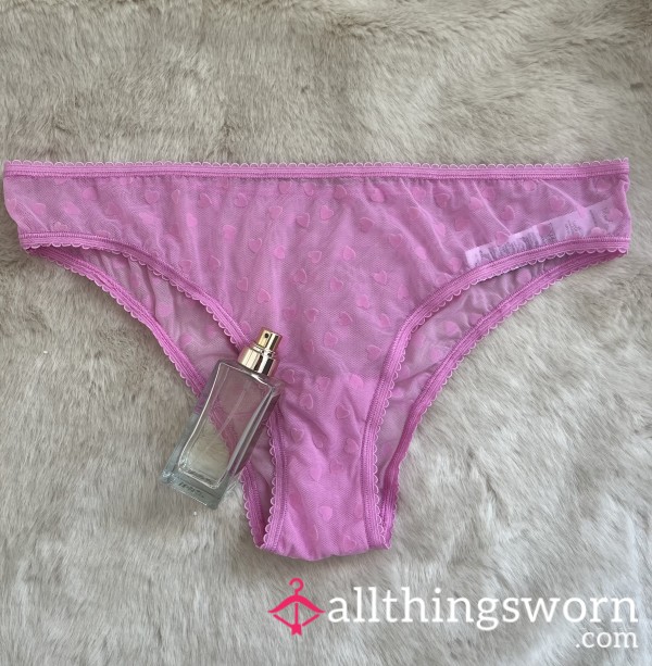 Pink Sheer Panties With 💕