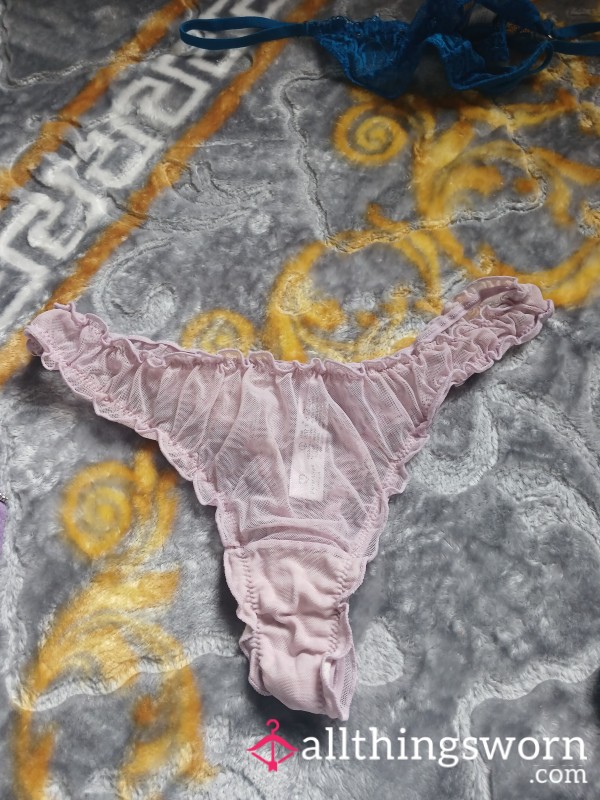 Pink Sheer Panties Worn