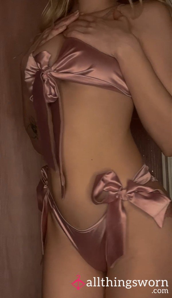 Pink Silk Lingerie Set