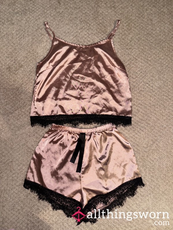 Pink Silk Pjs Set
