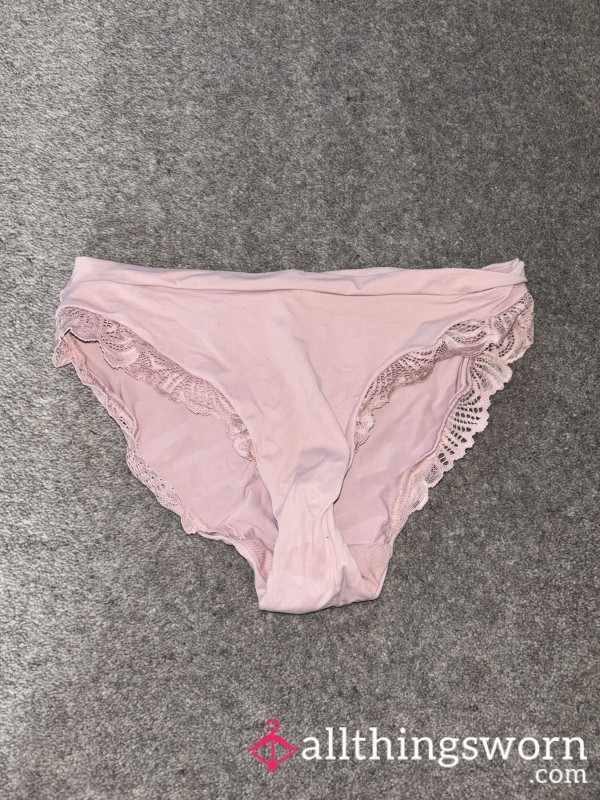 Pink Silky Lace Knickers