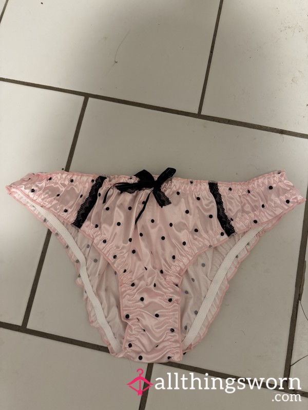 Pink Silky Polka Dot Panties