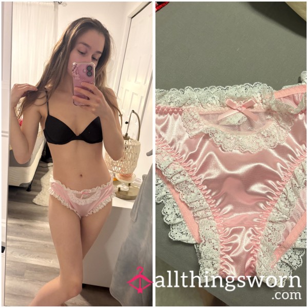 Pink Silky Satin Panties