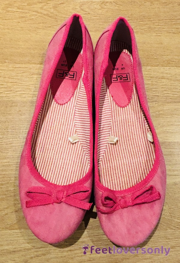 Pink Size 4 Fabric Ballet Flats