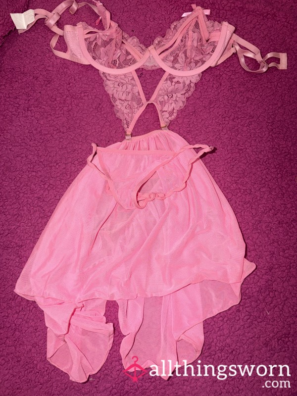 Pink Skirt And Top Set