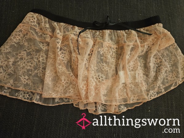Pink Skirt With Black Trimpanties Underneath Xl