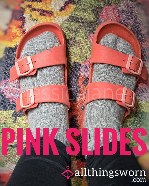 🌸PINK SLIDES🌸 Worn Every Day As House Shoes