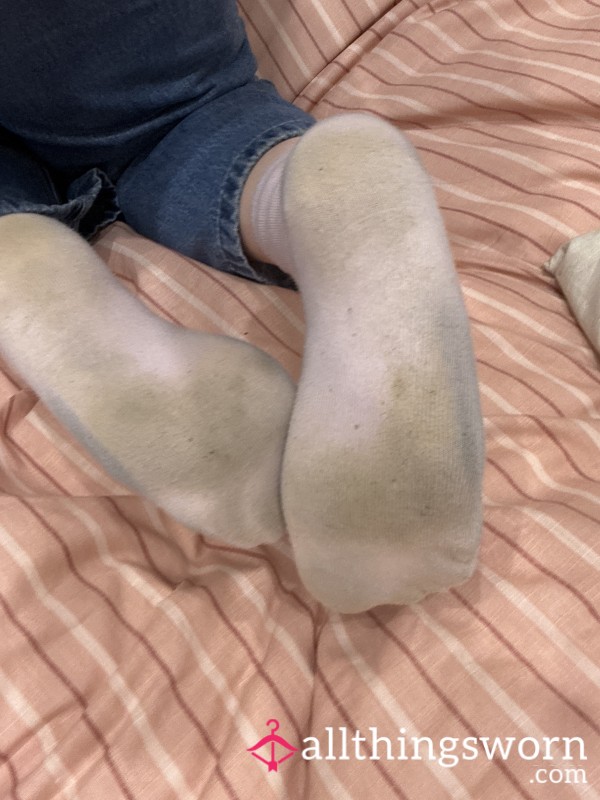 Pink Socks Heavily Worn To The Gym And All Day At Work 24hours