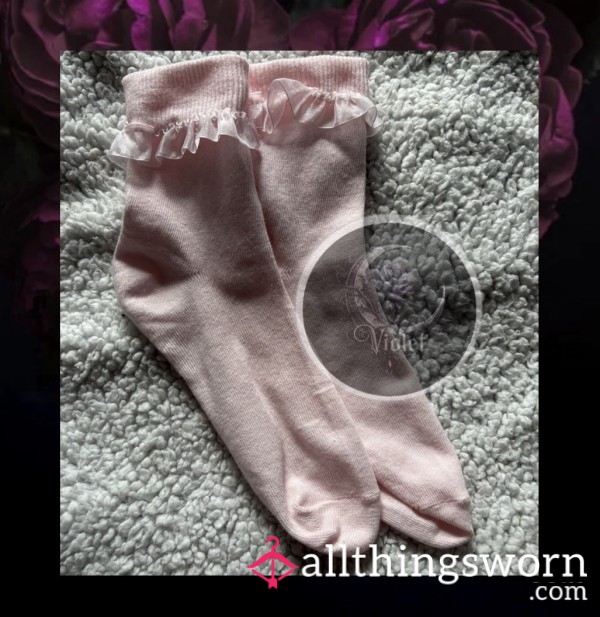 Pink Socks With Cute Frills 💕
