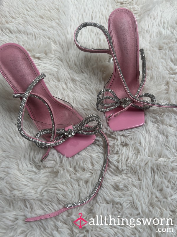 Pink Sparkle Wrap Around Heels.