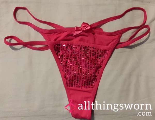 Pink Sparkly Strappy Thong