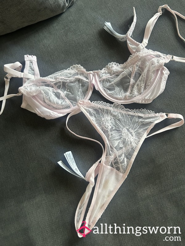 Pink Sparkly Worn Lingerie