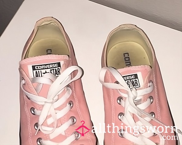 SOLD To @YOLY TY SWEETIE! PINK STINKY CONVERSE SNEAKERS SMELLY LIKE CORNCHIPS WITH SWEAT IMPRINTS!!