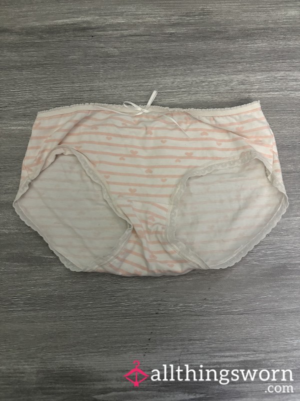 Pink Stripe Bow Cute Undies